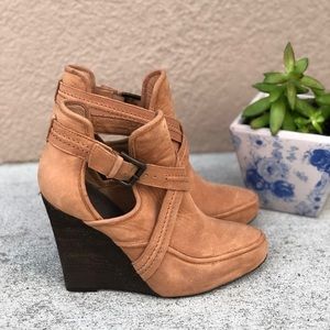 Joie Bootie Wedge. Soft Leather. Size 38 (8).